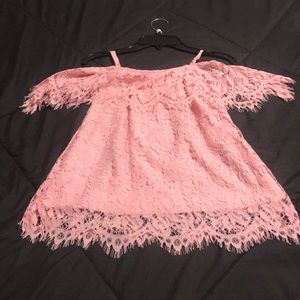 Pink off the shoulder shirt